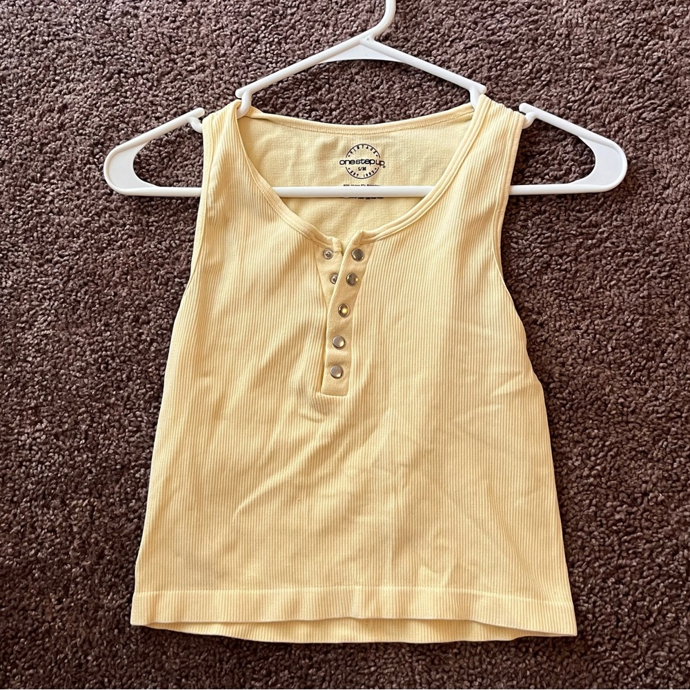 yellow tank top